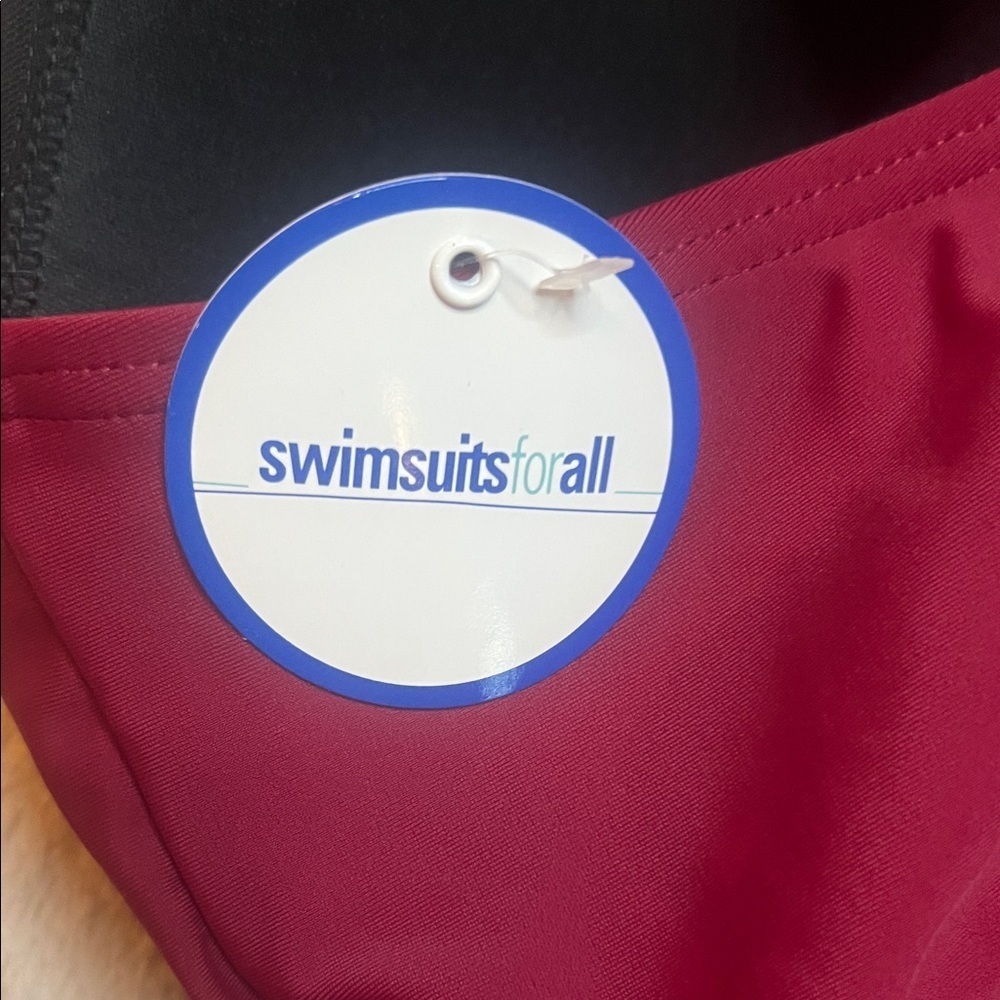 NWT Swimsuits For All Burgundy One Piece Swimsuit - Picture 2 of 12